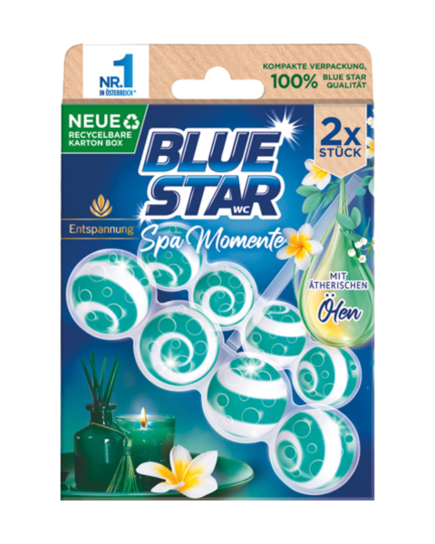 Blue Star Spa Momente Entspannung Duopack, mit aetherischen Oelen, WC­ Einhaenger, 104g